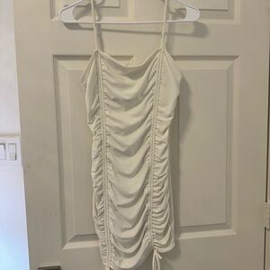 White bodycon mini dress